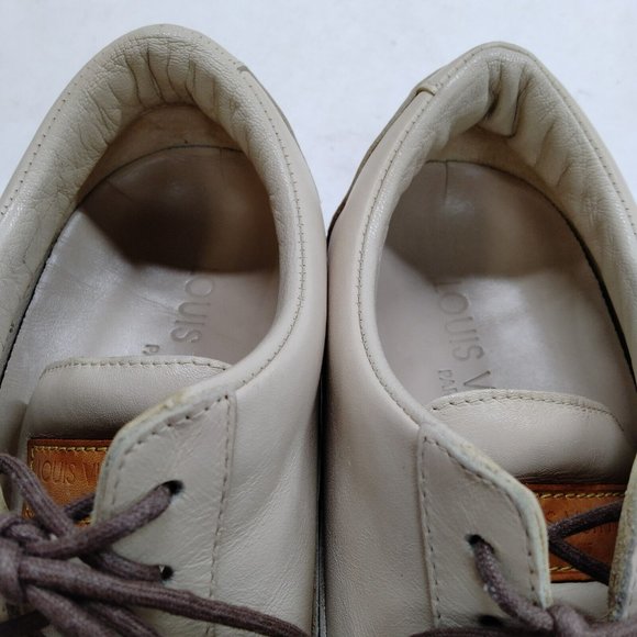 Auth Louis Vuitton Sneakers Women Beiges Leather (Calf) #60741L55 - Picture 6 of 9